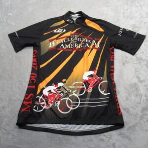 Louis Garneau Cycling Jersey‎ Womens Medium Black The Bicycle Museum USA Made